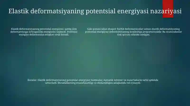 Elastik Deformatsiya Potensial Energiyasi 4