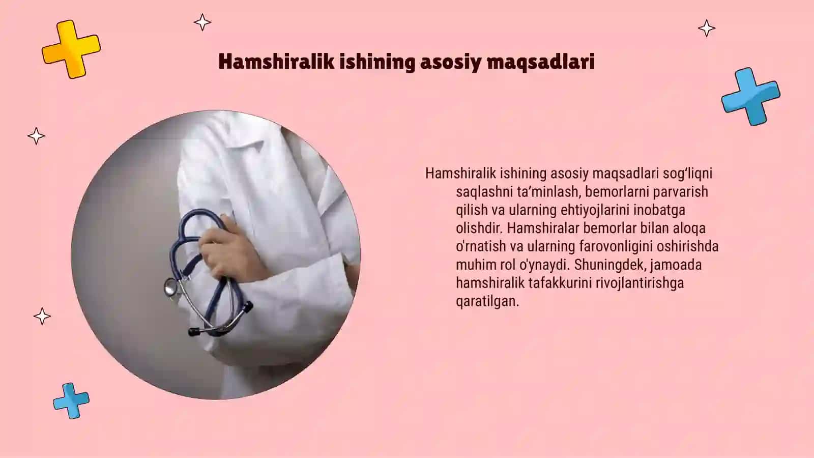 Jamoada hamshiralik ishi ( hamshiraning universal progressiv modeli) fanining maqsadi va vazifalari 4