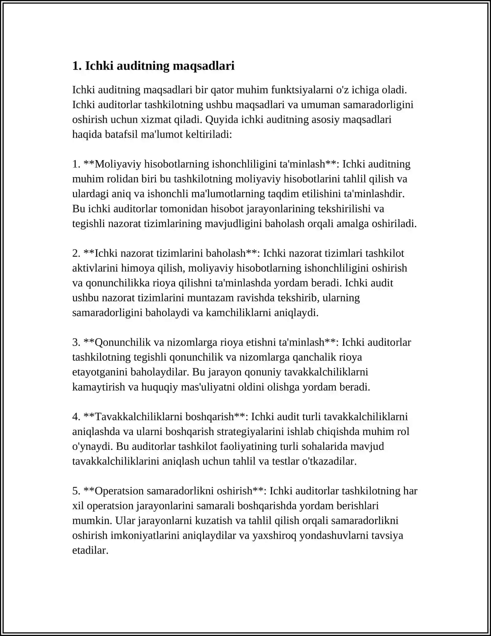 MOLIYAVIY NATIJALAR HISOBNING ICHKI AUDITI 4