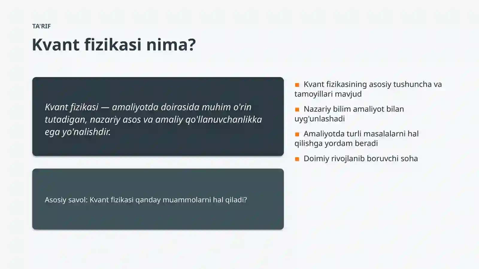 Kvant fizikasi Muammolari va yechimlari 4