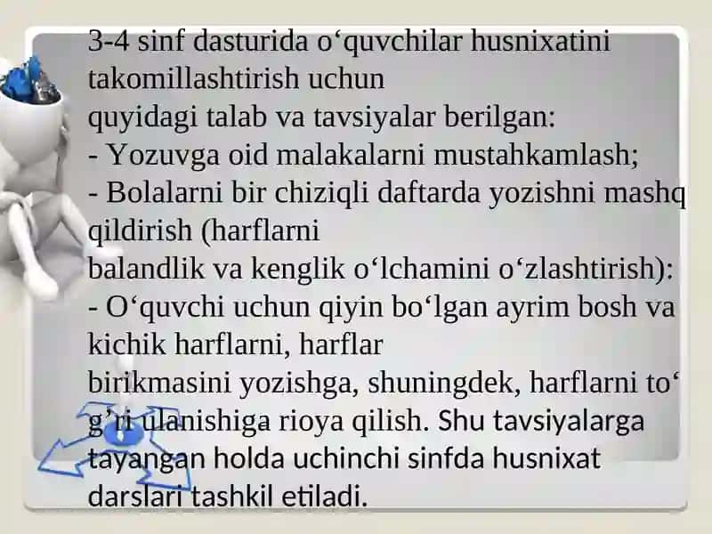 Husnixat va uni oʻqitish metodikasi 4