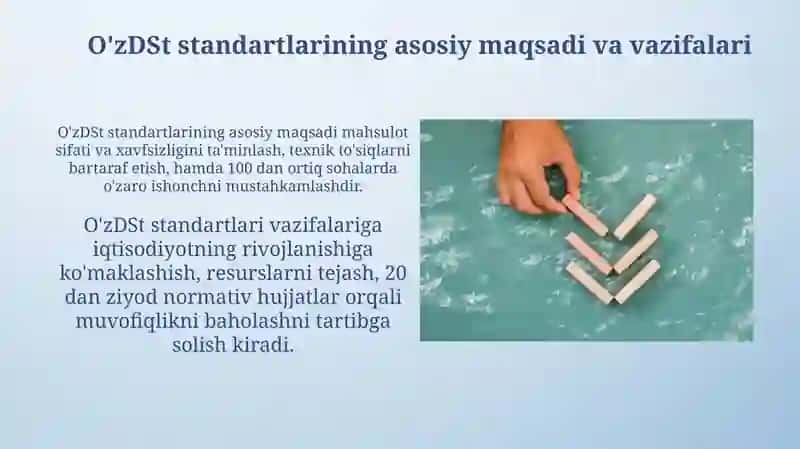 O‘zDSt standartlari va ularning amaliyotdagi ahamiyati 4