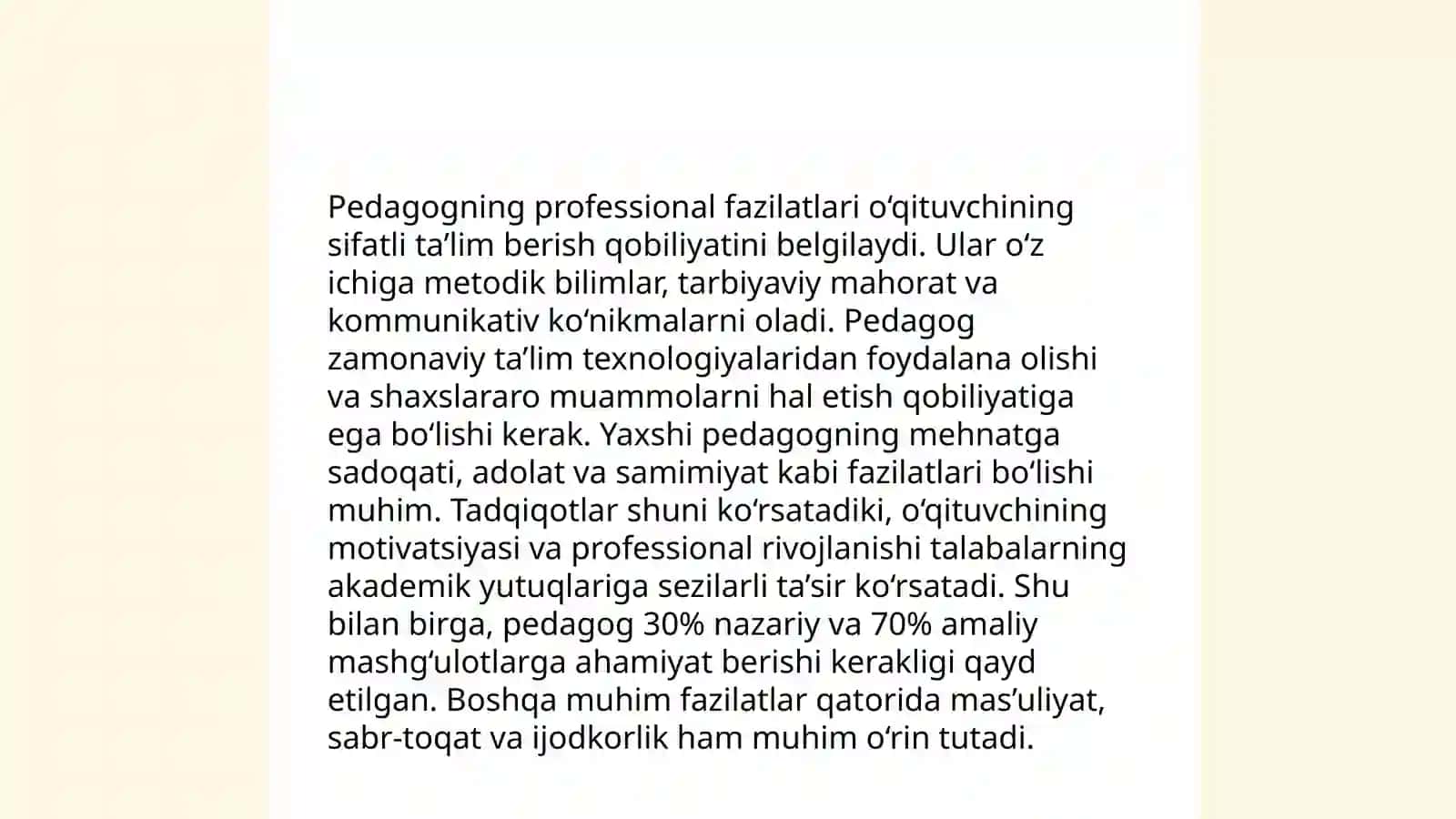 Pedagog shaxsi va unga qoʻyiladigan talablar 4