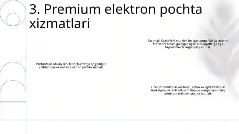 Elektron Pochta Xizmati Turlari 4