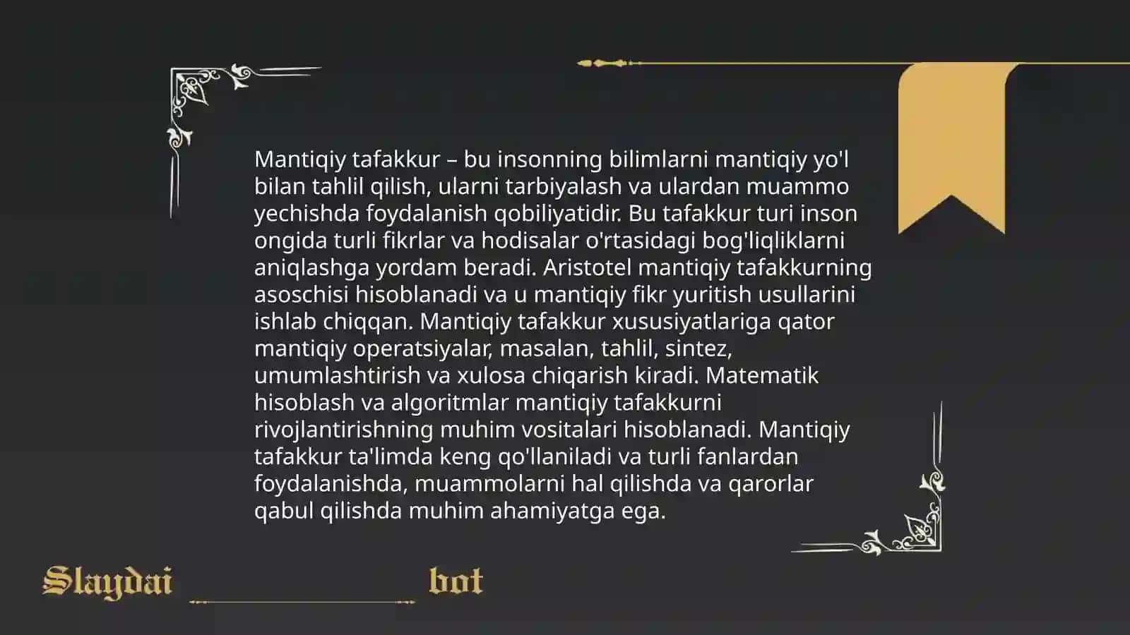 Tafakkur operatsiyalari 4