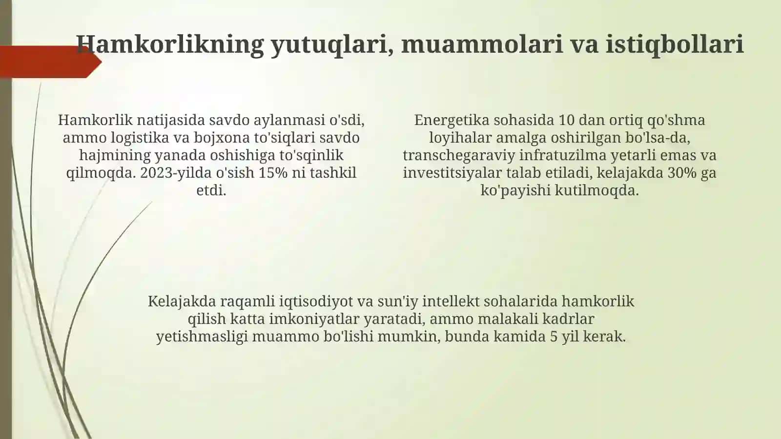 O‘zbekiston MDH va Boltiqbo'yi davlatlari bilan hamkorligi 4