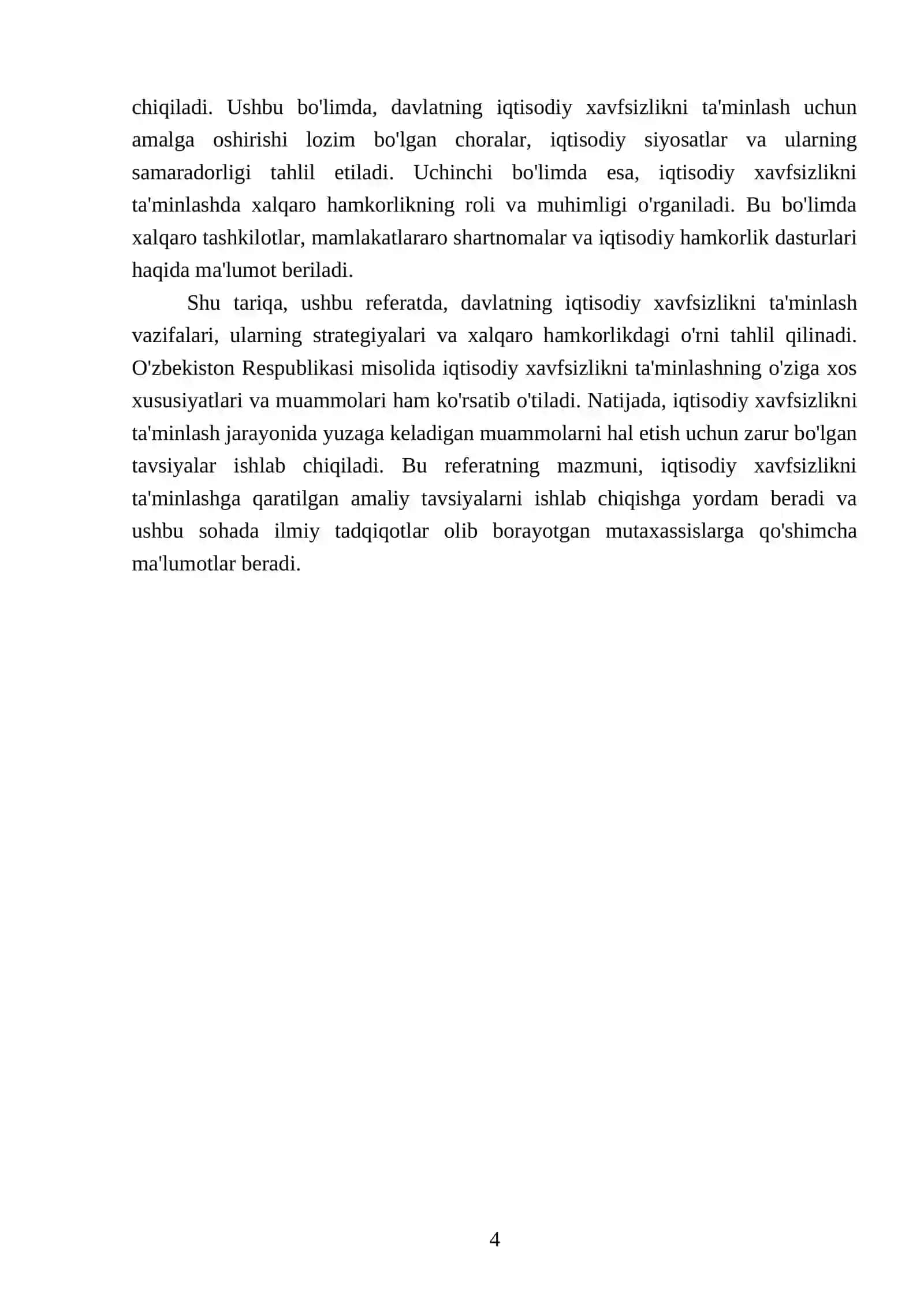 Davlatning iqtisodiy xavfsizlikni ta'minlash vazifalari 4