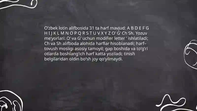 Oʻzbek lotin alifbosidagi yangi imlo qoidalari 4