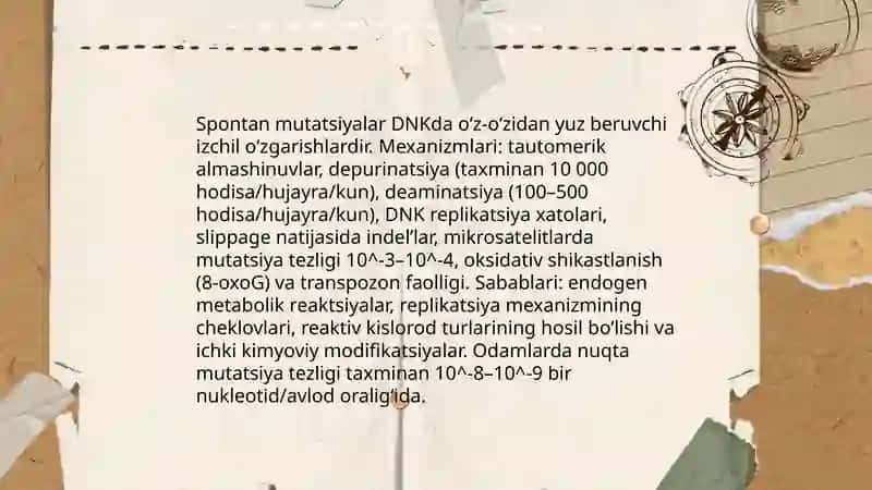 Tabiiy va sun'iy mutatsiyalar 4