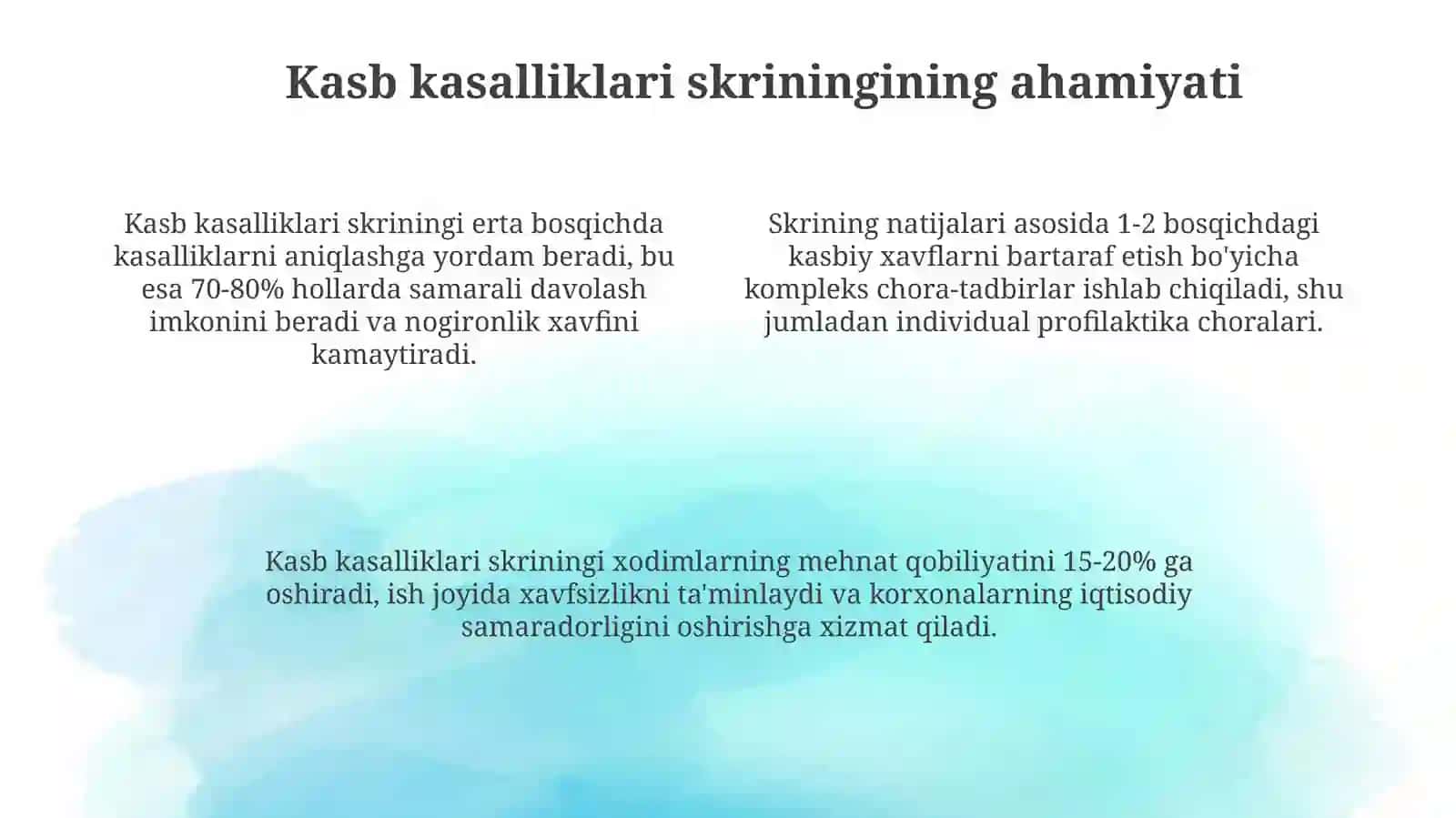 Kasb kasalliklari skriningi 4