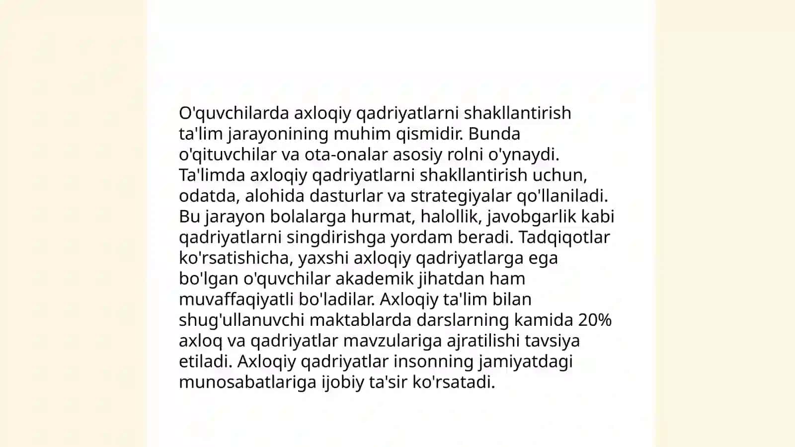 Sinf rahbarining o'quvchilarni ma'naviy -ahloqiy tarbiyalashi 4