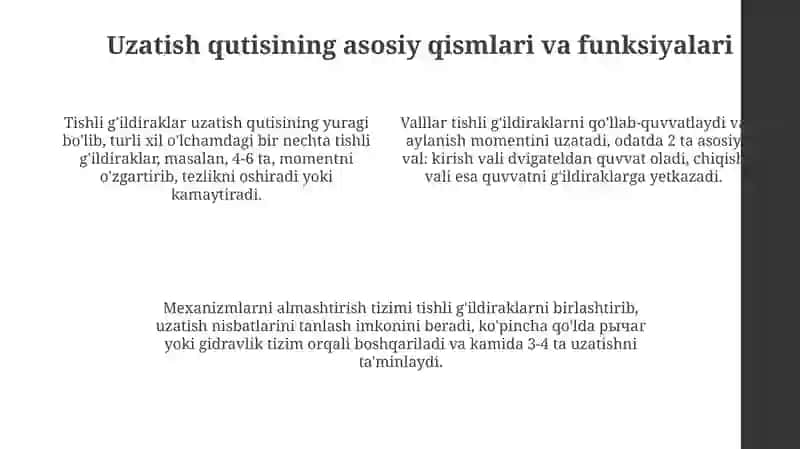 Traktorlarda uzatmalar qutisi 4