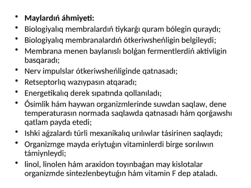 Lipidlerhámolardıńalmasıwı 4