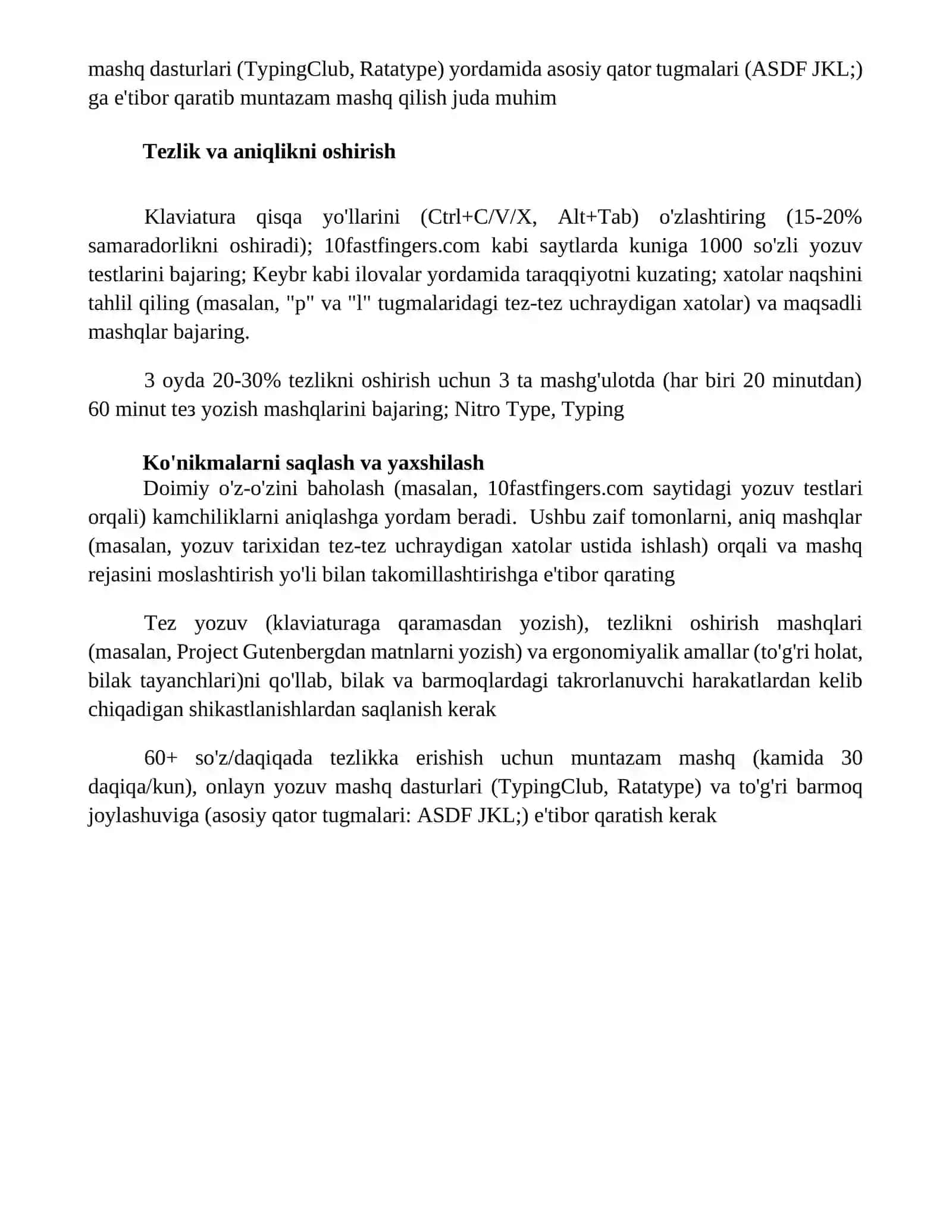Kompyuterda tez yozish koʻnikmalarini shakllantirish 4