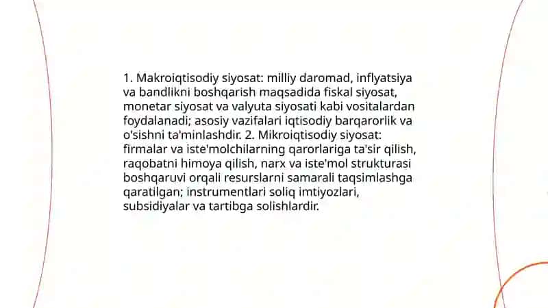 Iqtisodiy siyosatga kirish 4