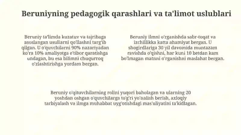 Abu Rayhon Beruniyning ilmiy - pedagogik qarashlari 4