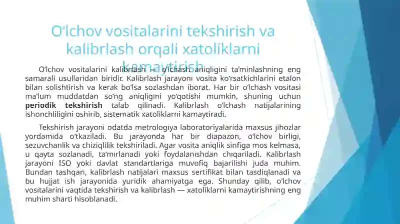 Xatolikni o‘lchashni boshlashdan oldin bartaraf etish 4