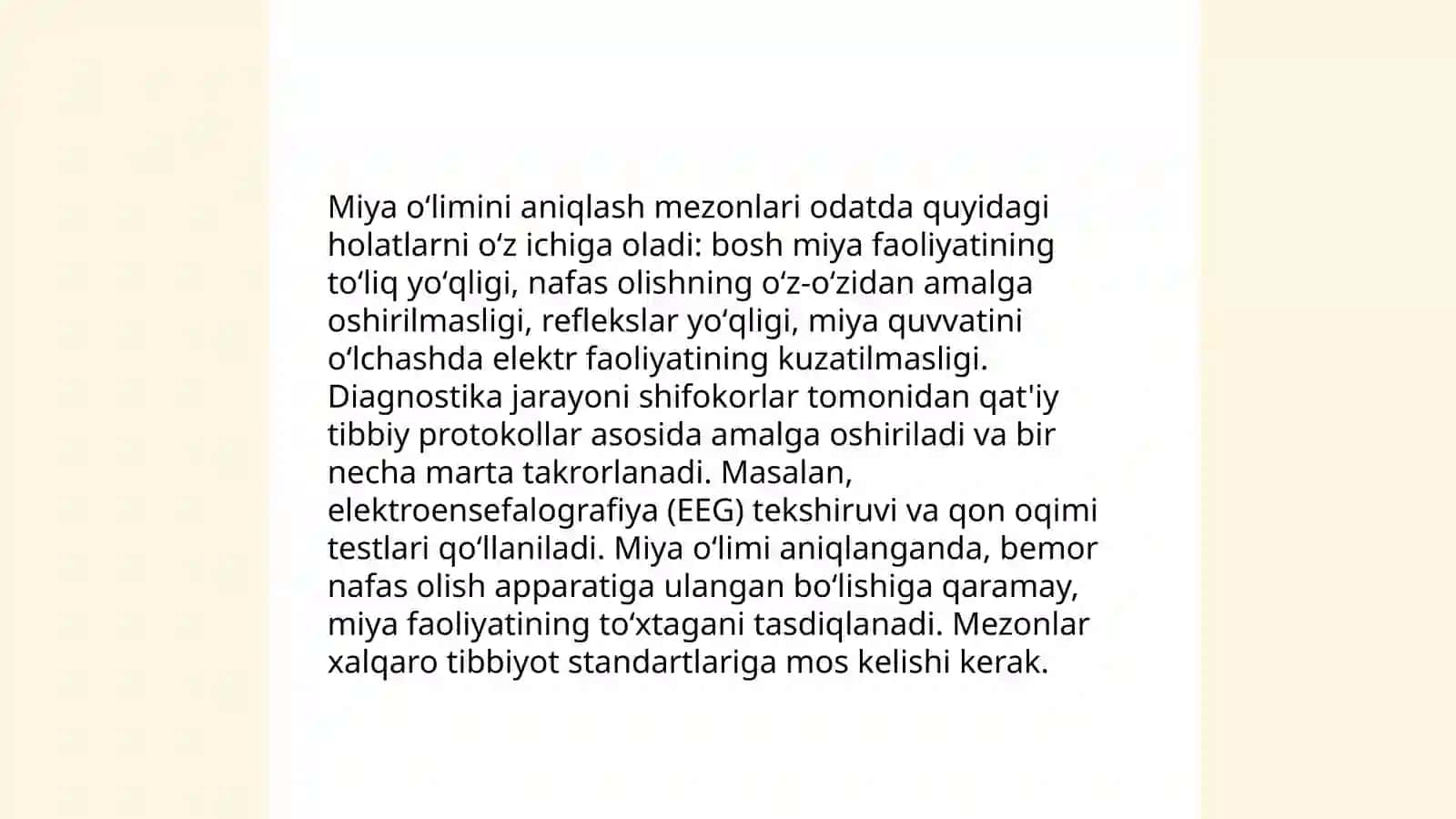 "Miya o'limi tushunchasi" 4