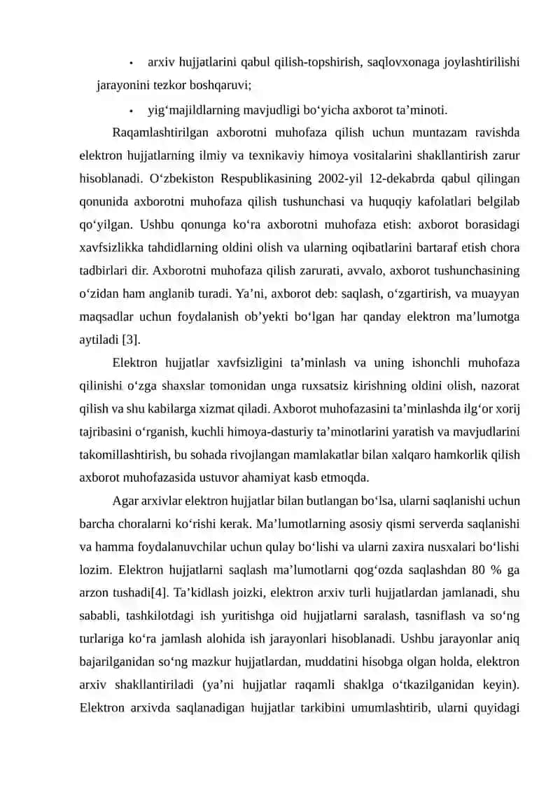 ELEKTRON AXBOROTLARNI MUHOFAZA QILISH 4