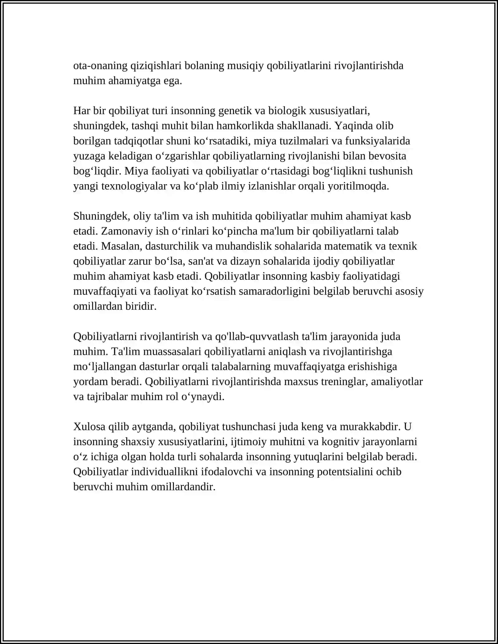 Qobiliyatlar va ularning turlari 4