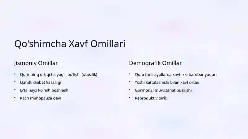 Endometrial Saraton: Xavf Omillari va Diagnostika 4