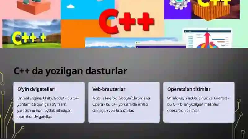 C++ dasturlash tili boyicha yaratilgan mashhur dasturlar 4