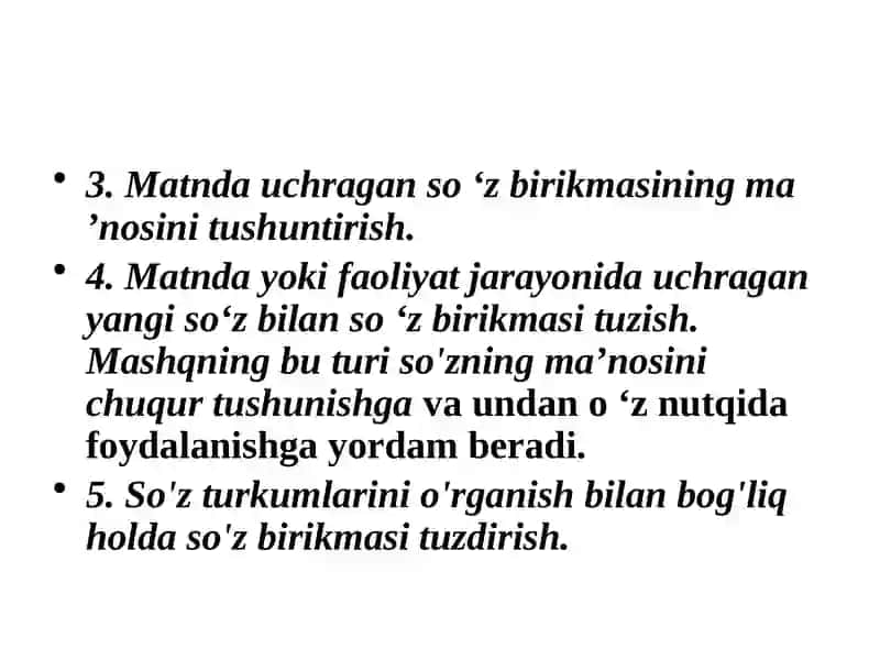 So‘zbirikmasi ustida ishlash tizimi 4