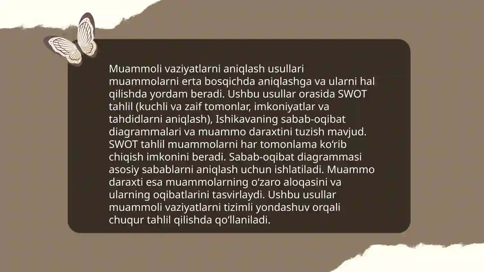 Muammoli vaziyatlar ta'rifi va xususiyatlari 4