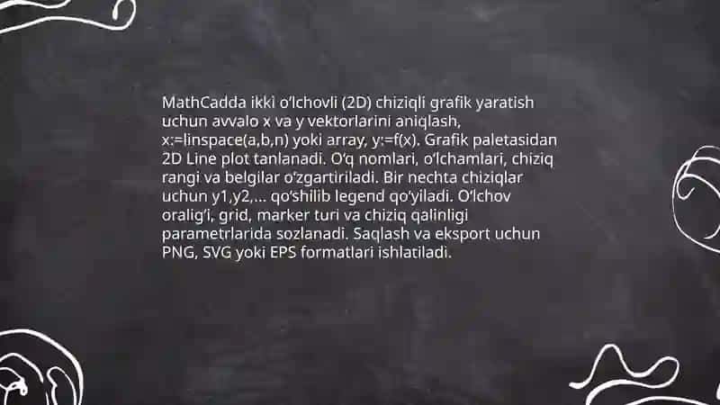 MathCad tizimida ikki va uch o’lchovli grafiklar bilan ishlash 4