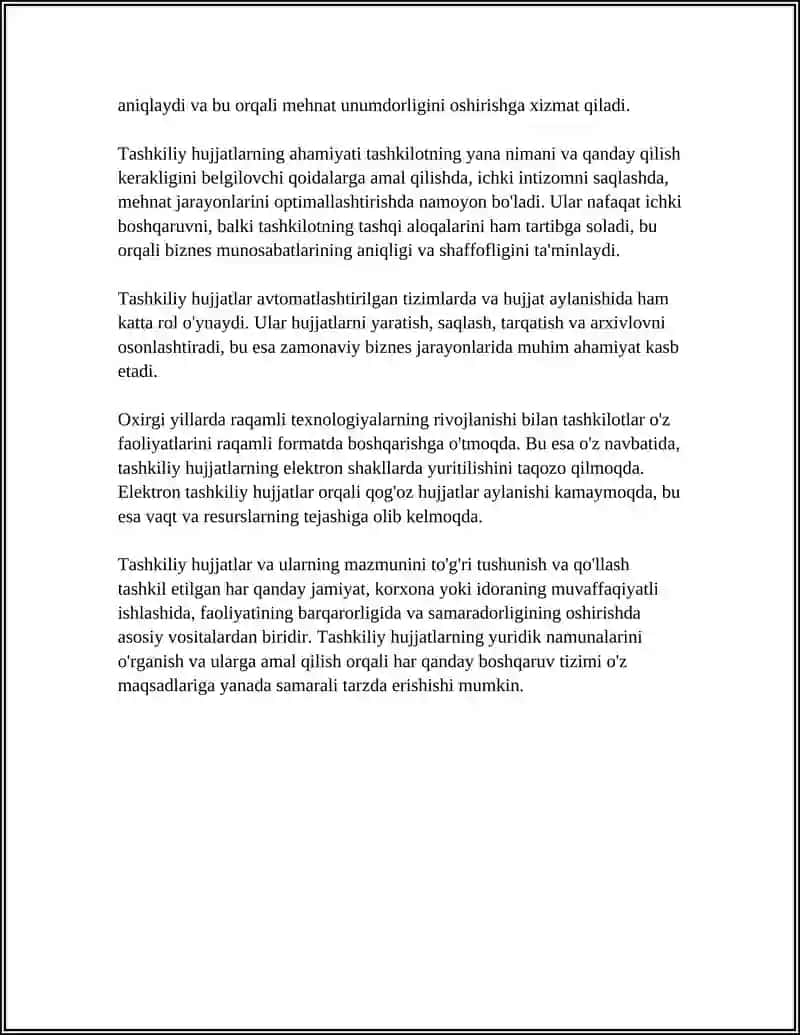 TASHKILIY HUJJAT VA ULARNING TURLARI 4