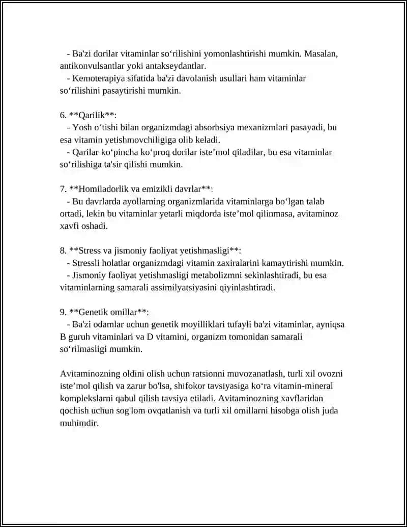 AVITAMINOZ VA GIPERVITAMINOZLAR 4