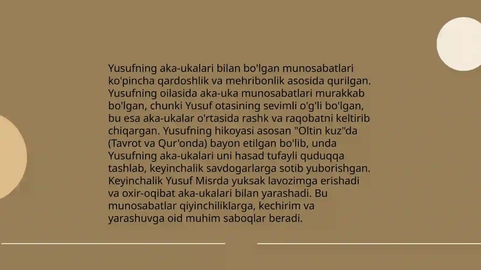 Yusuf paygʻambar va uning akalari qissasi 4