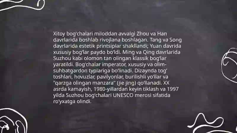 Xitoy bogʻchasi haqida malumot slaydlar 4