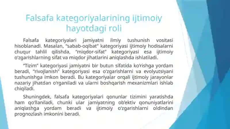 Falsafa qonun va kategoriyalarining ijtimoiy jarayonlar dialektikasidagi roli 4