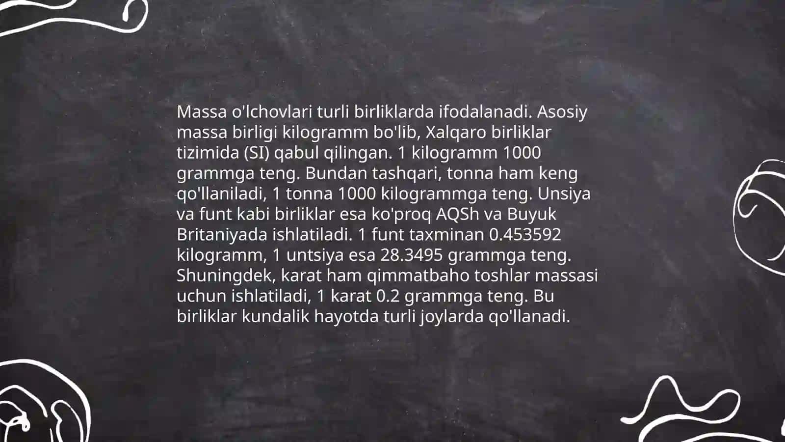 O'lchash asoslari va ular ustida amallar 4