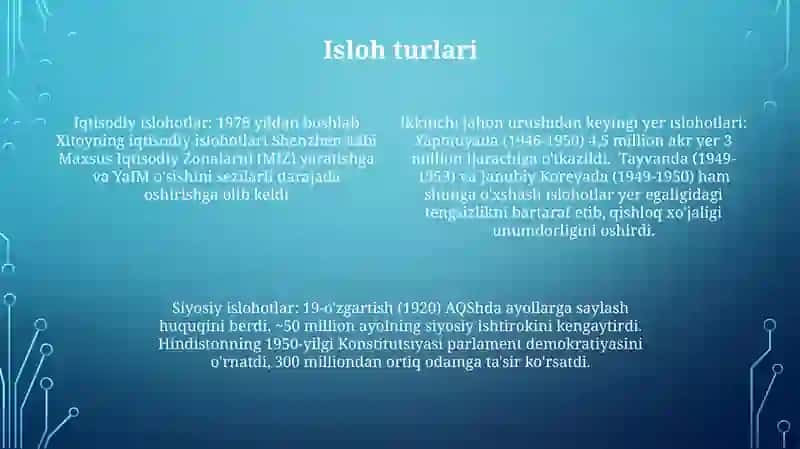 Tizimli islohotlar 4