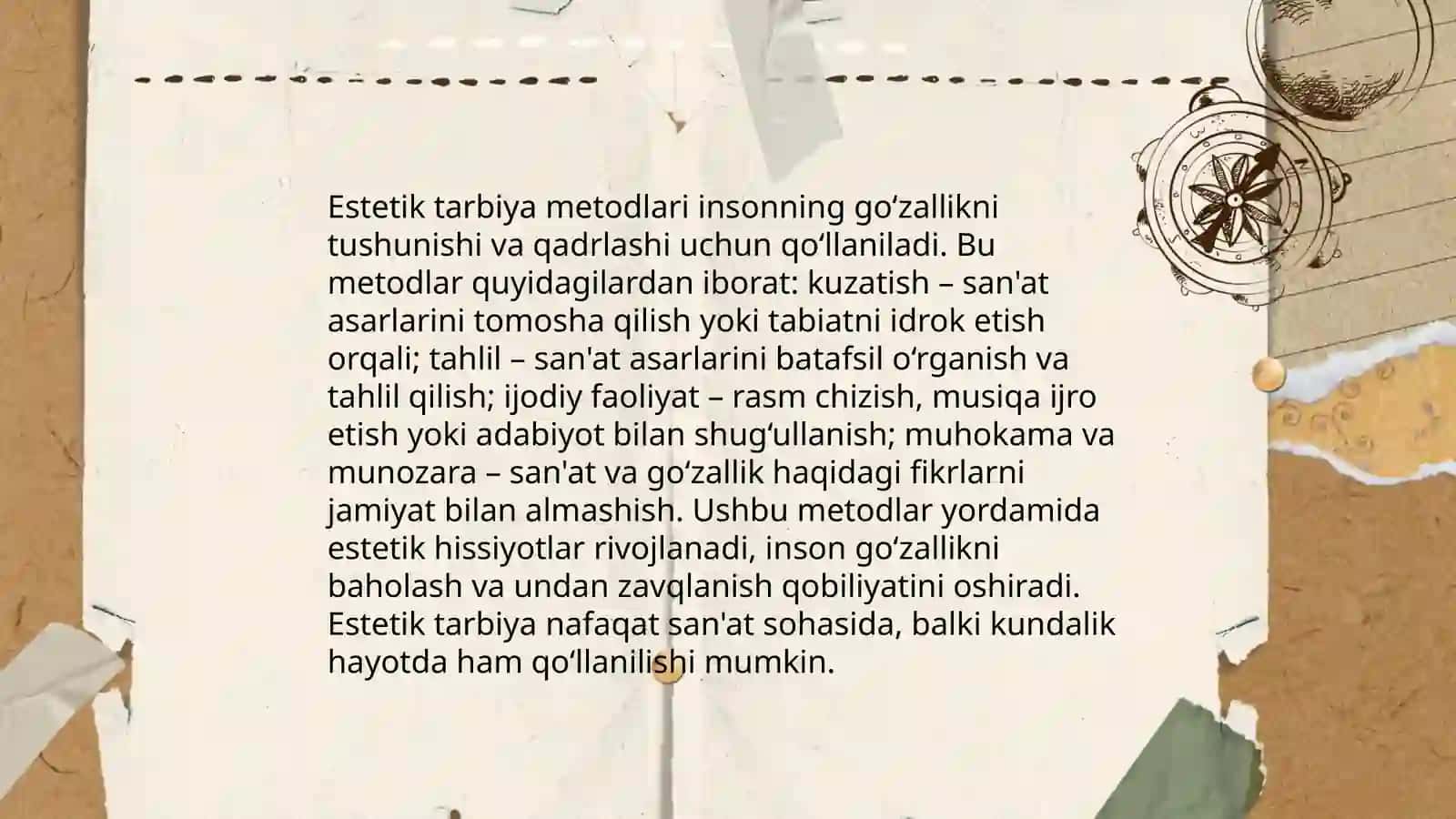 Estetik tarbiyaning mazmuni 4