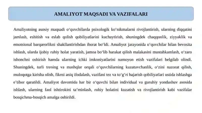 Amaliyot Hisoboti 4