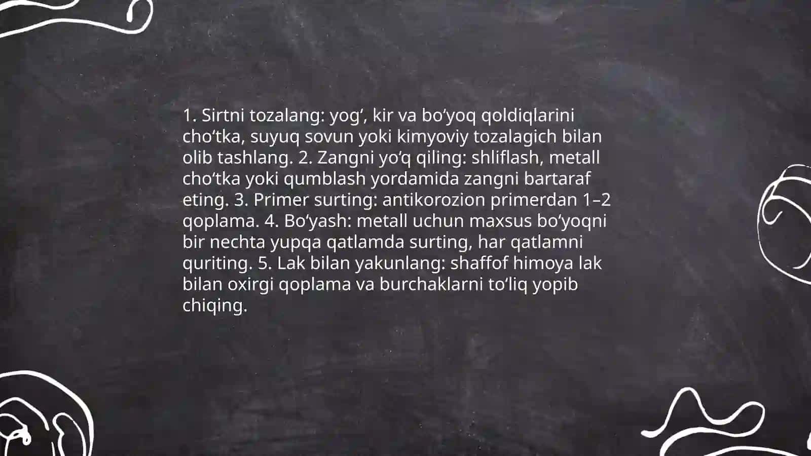 Uyda korroziyani kamaytirish yo'llar 4