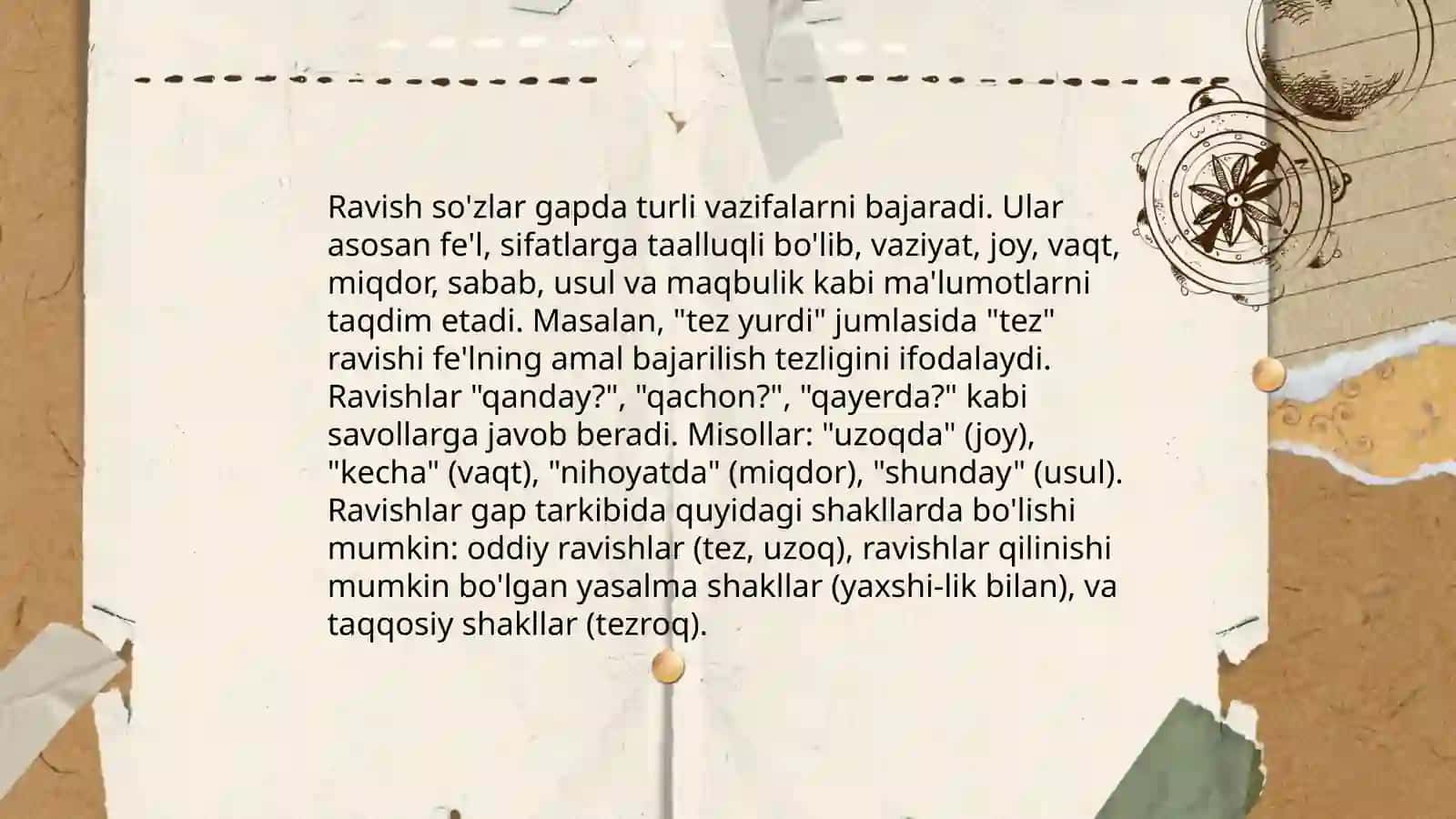 Ravish so'z turkumi va ularning ma'no jihatdan turlari 4
