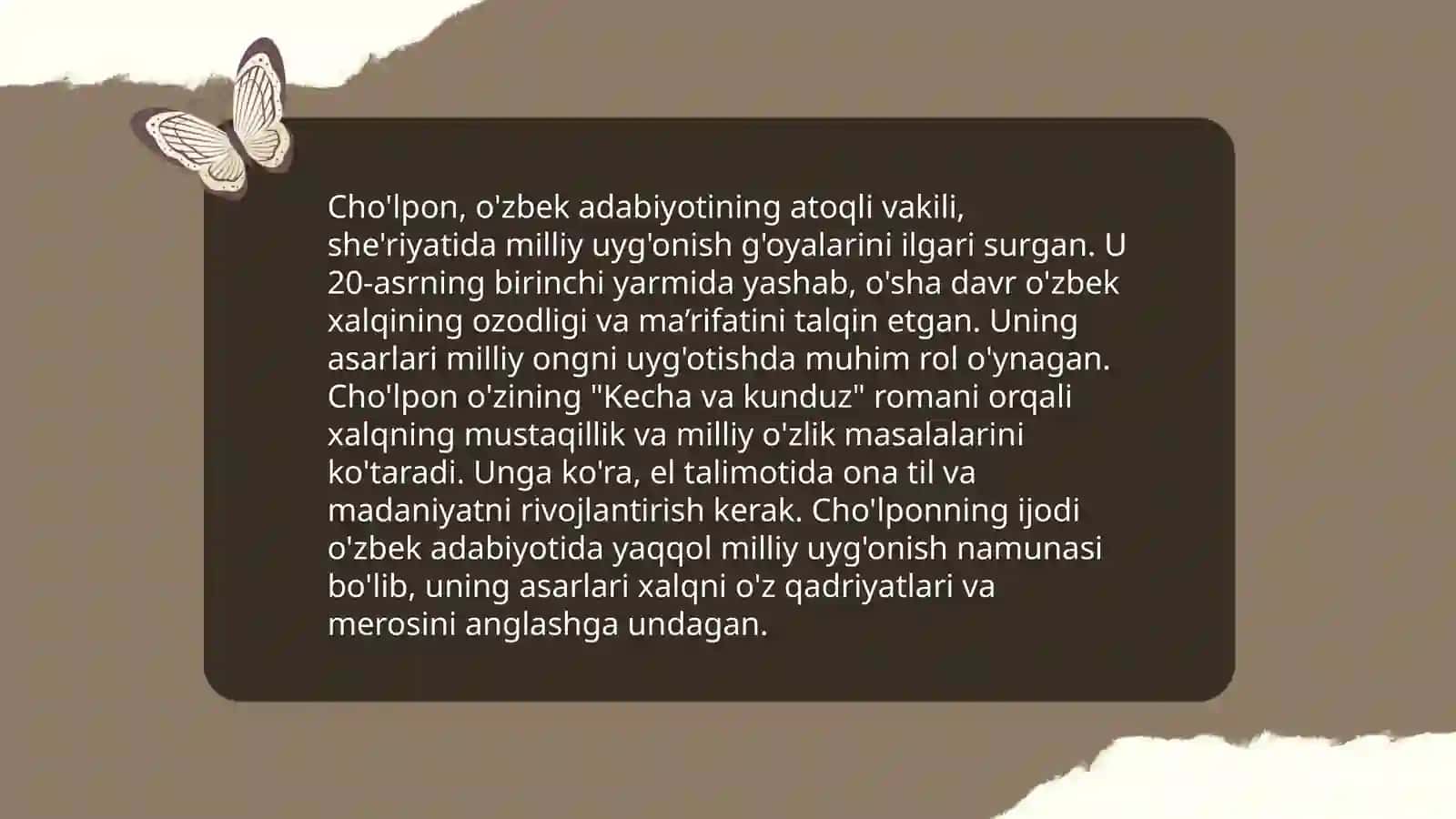 Cho'lpon she'riyati taxlili 4