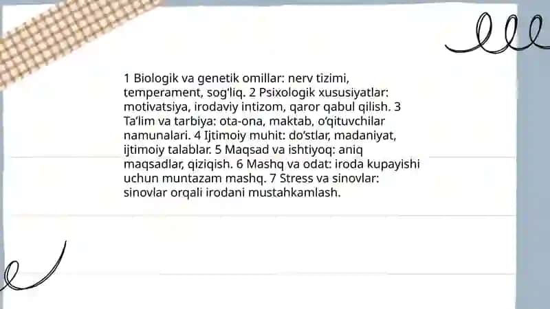 Iroda va irodaviy harakatlar 4
