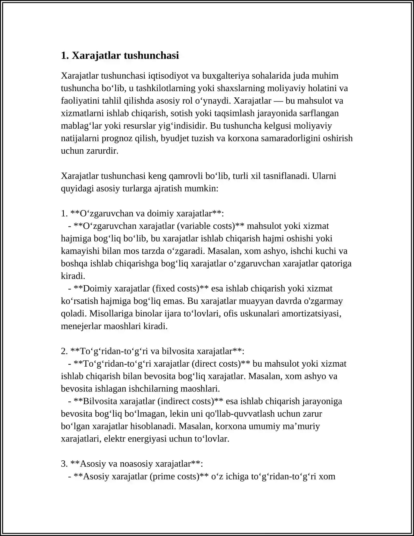 XARAJATLAR HISOBI VA KALKULYATSIYA 4