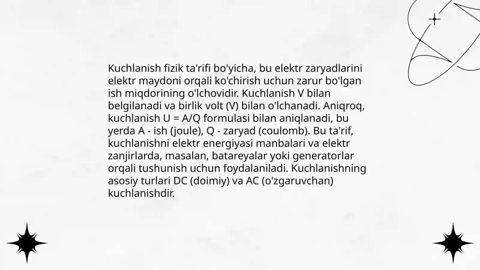 Kuchlanish va uning turlari 4