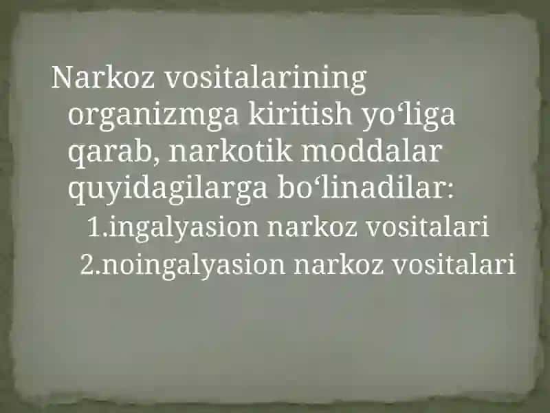 Narkoz vositalari. Uxlatuvchi vositalar 4