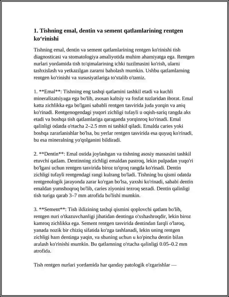 TISHLARNING RENTGEN ANATOMIYASI 4