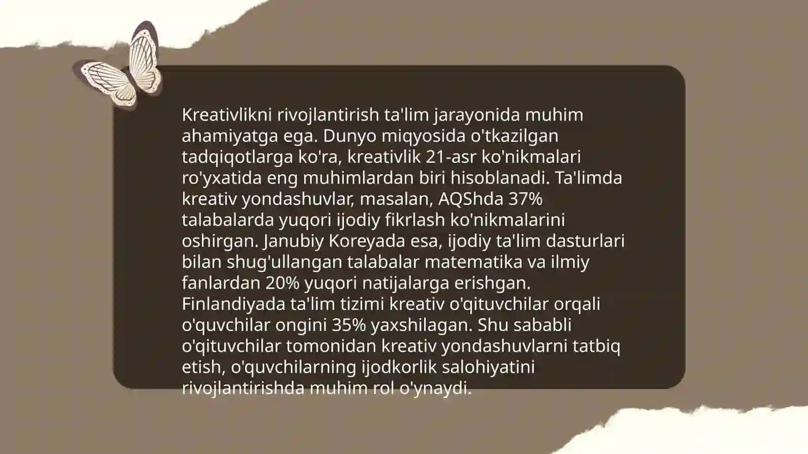 Maktab bitiruvchilarning kreativ fikrlashini baholash 4