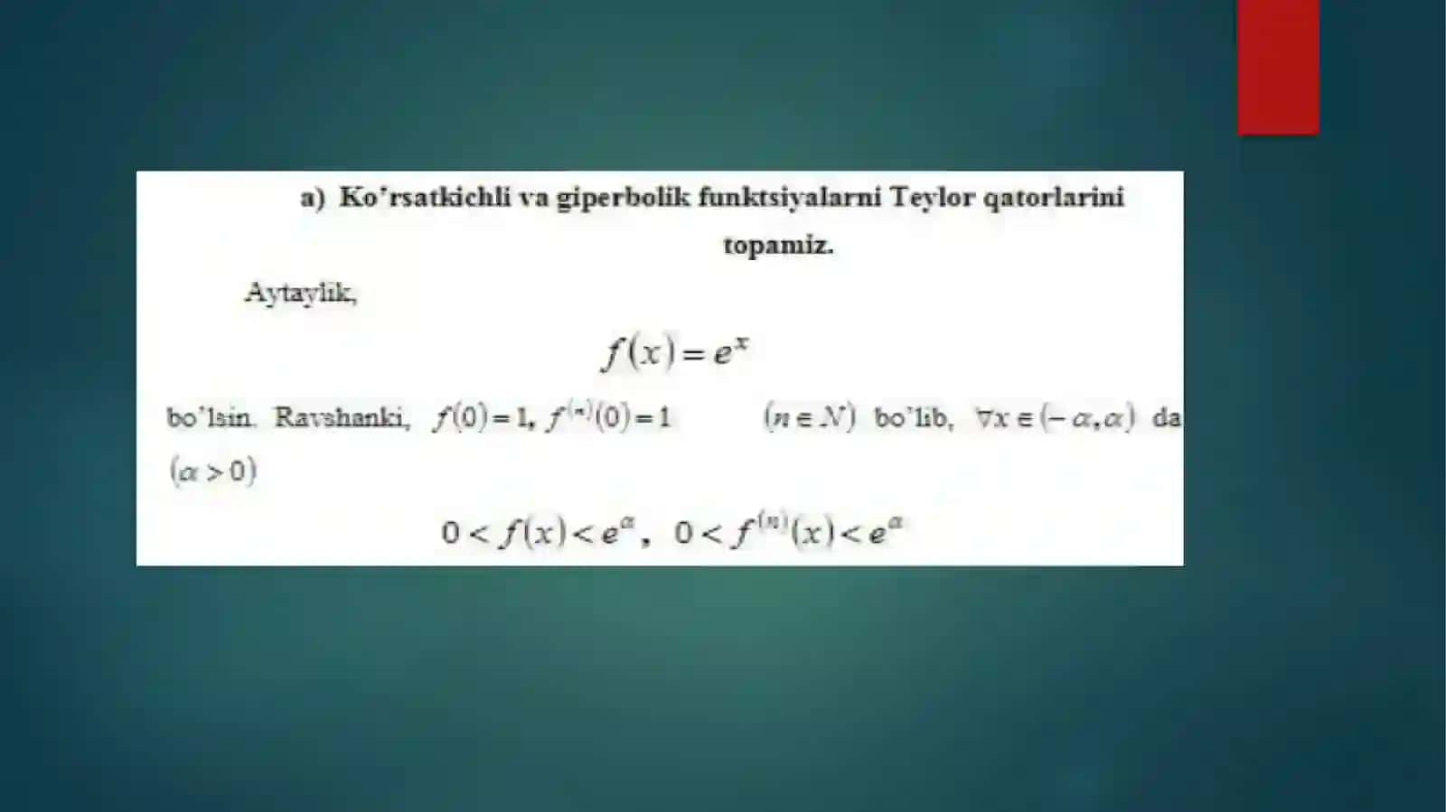 Funksiyani darajali qatorga yoyish 4