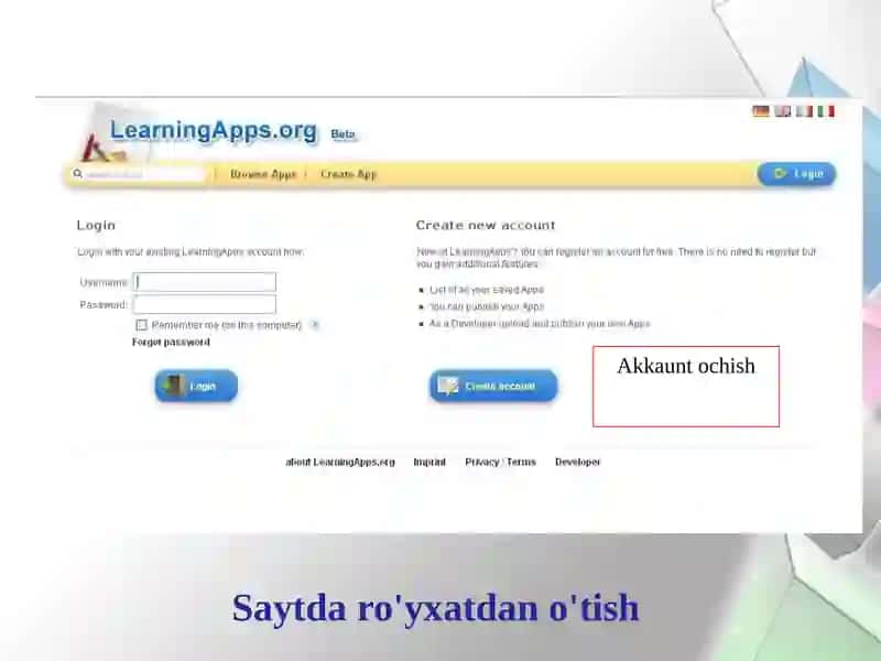 LearningApps interaktive mashqlari: ishlab chiqish va nashr qilish 4