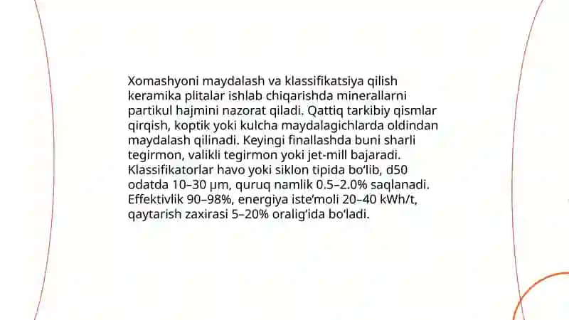 Keramik plitalar ishlab chiqarish technologiyasi 4